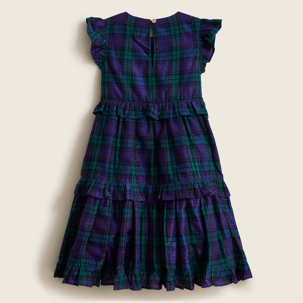New J Crew 4 5 6 7 Girls Crewcuts Ruffle Dress Blackwatch Tartan Plaid NWT - Picture 3 of 6